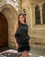 FIERCE IN FEATHER SKIRT- BLACK