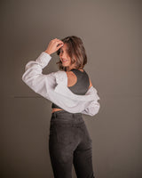 CUT IT OUT BOYFRIEND JEANS- VINTAGE BLACK