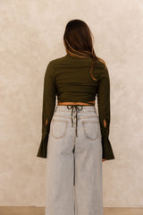 HERS NOT HIS TOP- ARMY GREEN