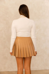 I PLEATED THE CHIC SKIRT- LATTE