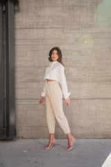 LETTING LOOSE CORDUROY SLOUCH PANTS- PINE NUT